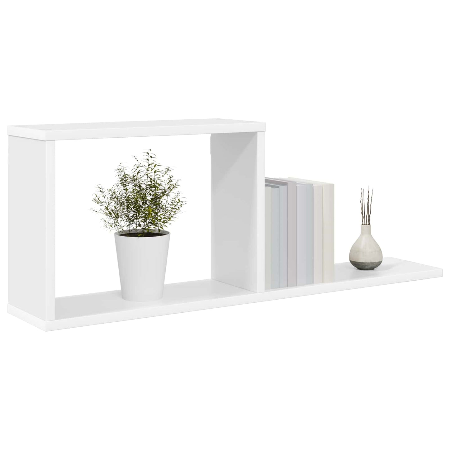 Lebegő polcok 2 pcs Fehér 80 x 15 x 30 cm Szerelt Fa