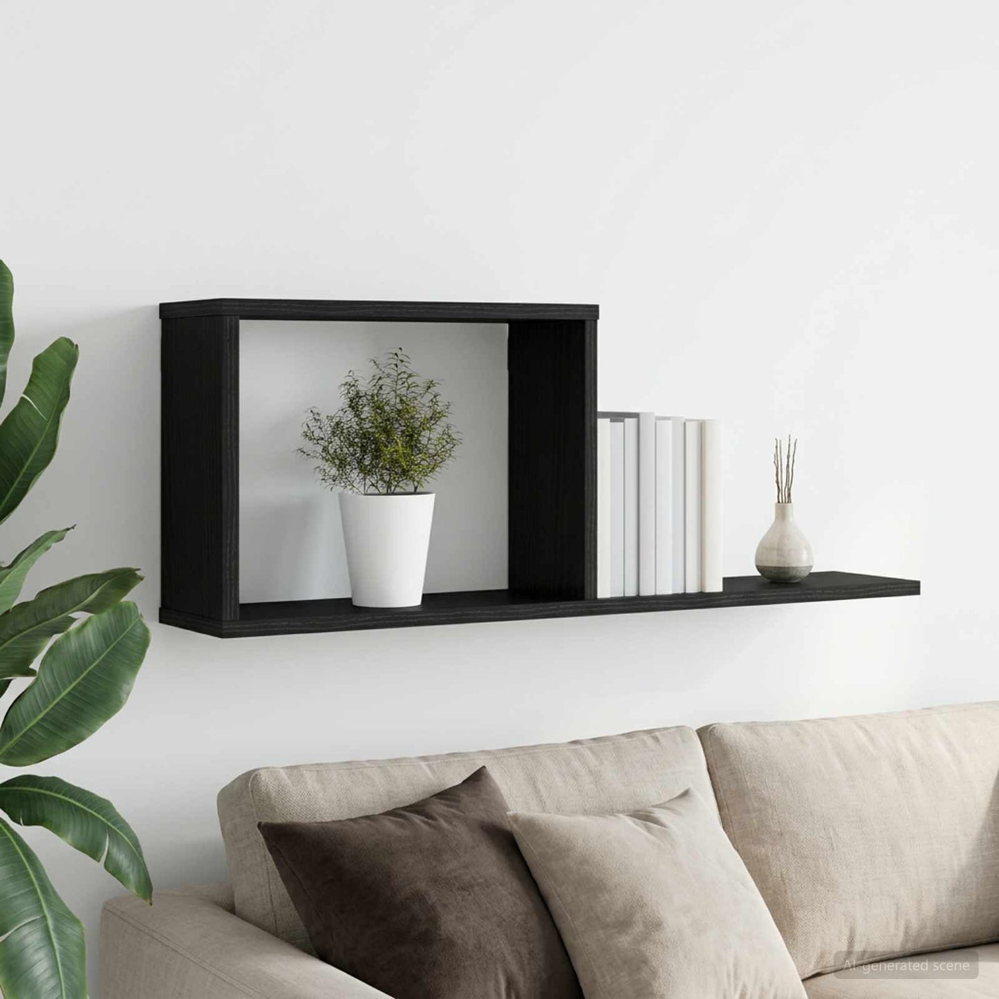 Lebegő polcok Fekete Tölgy 80 x 15 x 30 cm Szerelt Fa