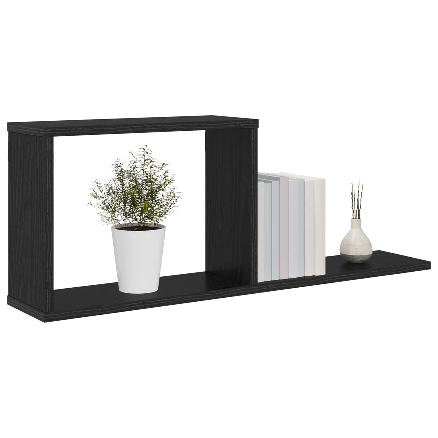 Lebegő polcok 2 db Fekete Tölgy 80 x 15 x 30 cm Szerelt Fa