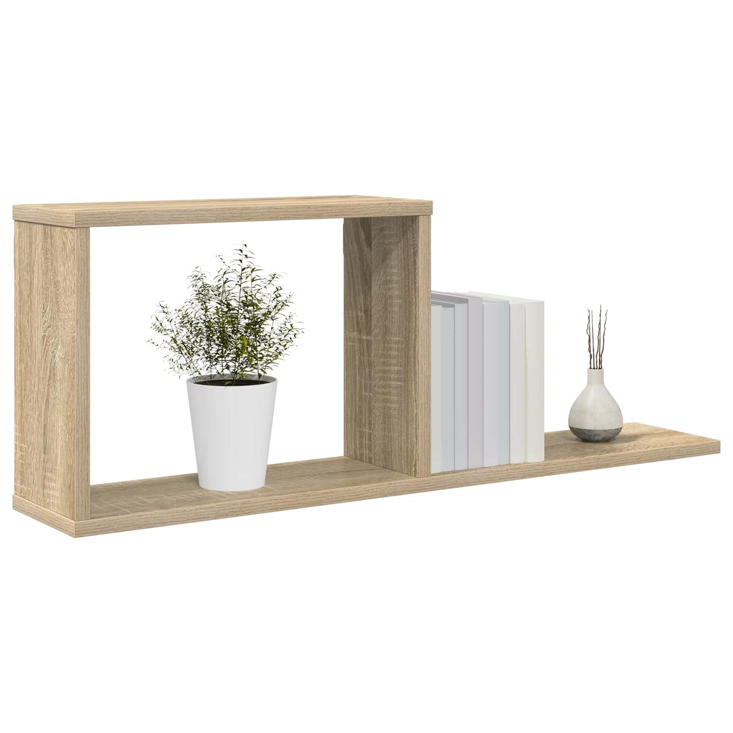 Lebegő polcok 2 pcs Sonoma Tölgy 80 x 15 x 30 cm Szerelt Fa