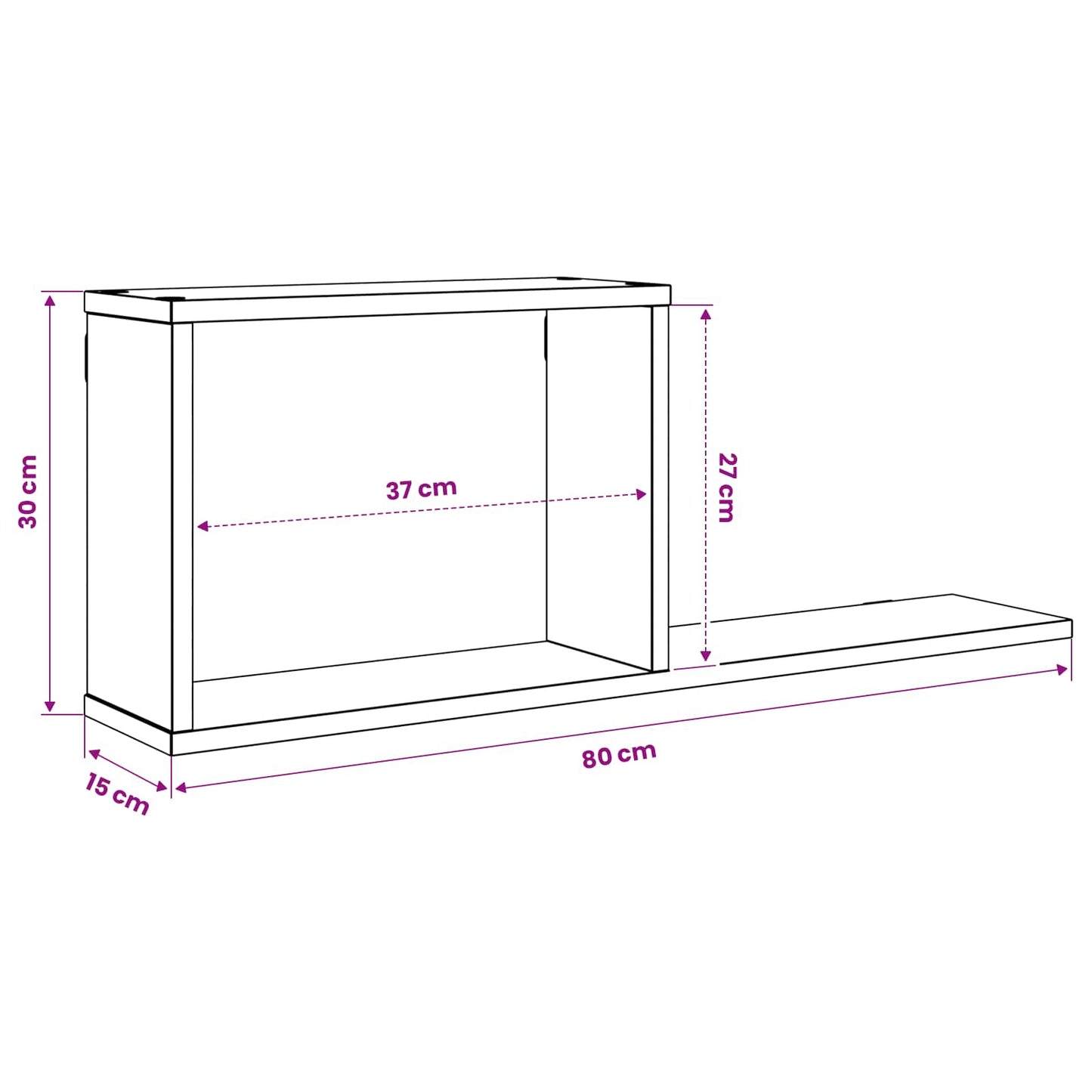 Lebegő polcok 2 pcs Sonoma Tölgy 80 x 15 x 30 cm Szerelt Fa