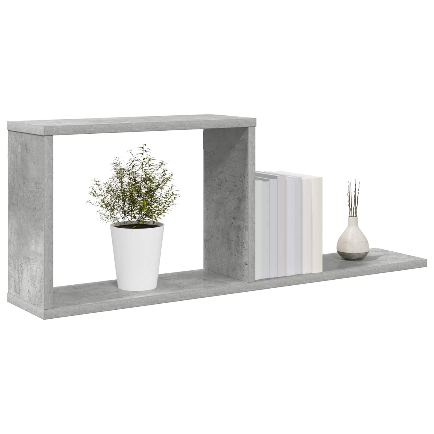 Lebegő polcok Betonszürke 80 x 15 x 30 cm Szerelt Fa