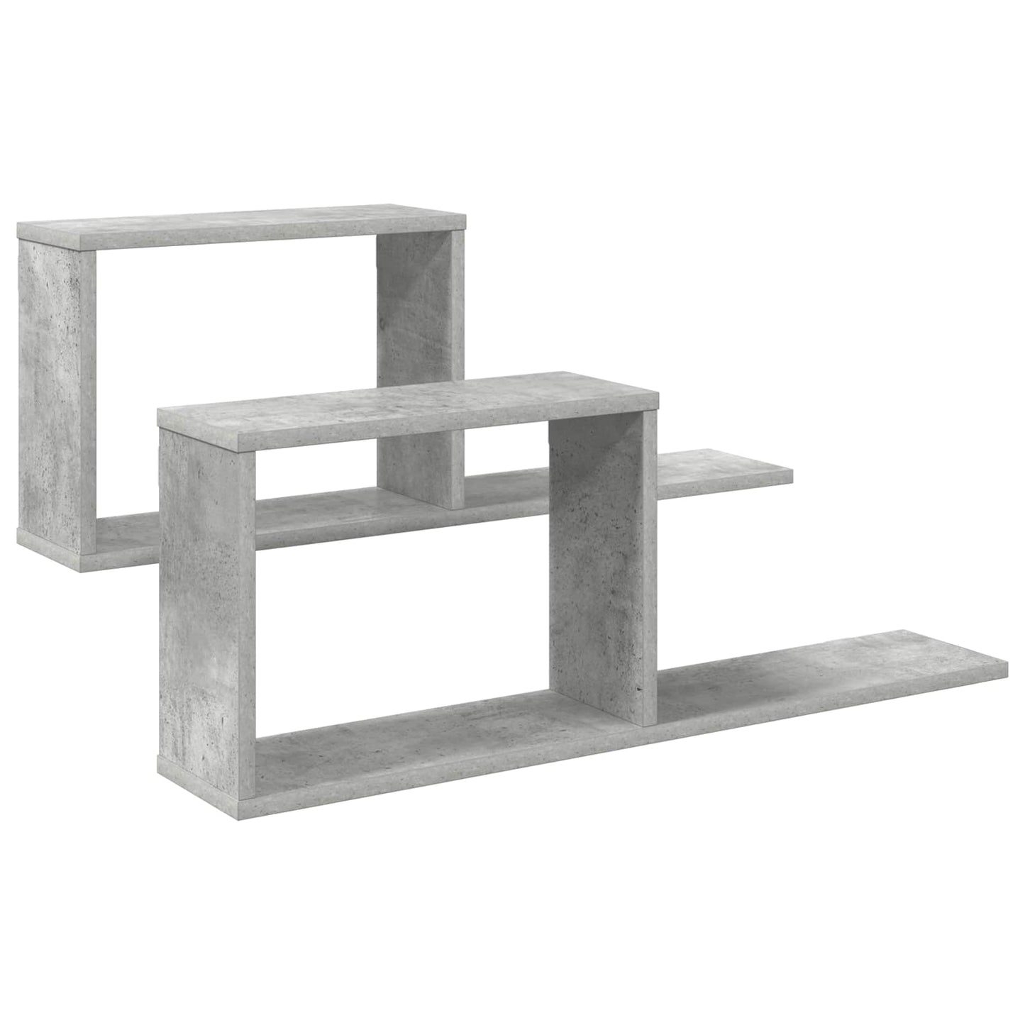 Lebegő polcok 2 pcs Betonszürke 80 x 15 x 30 cm Szerelt Fa