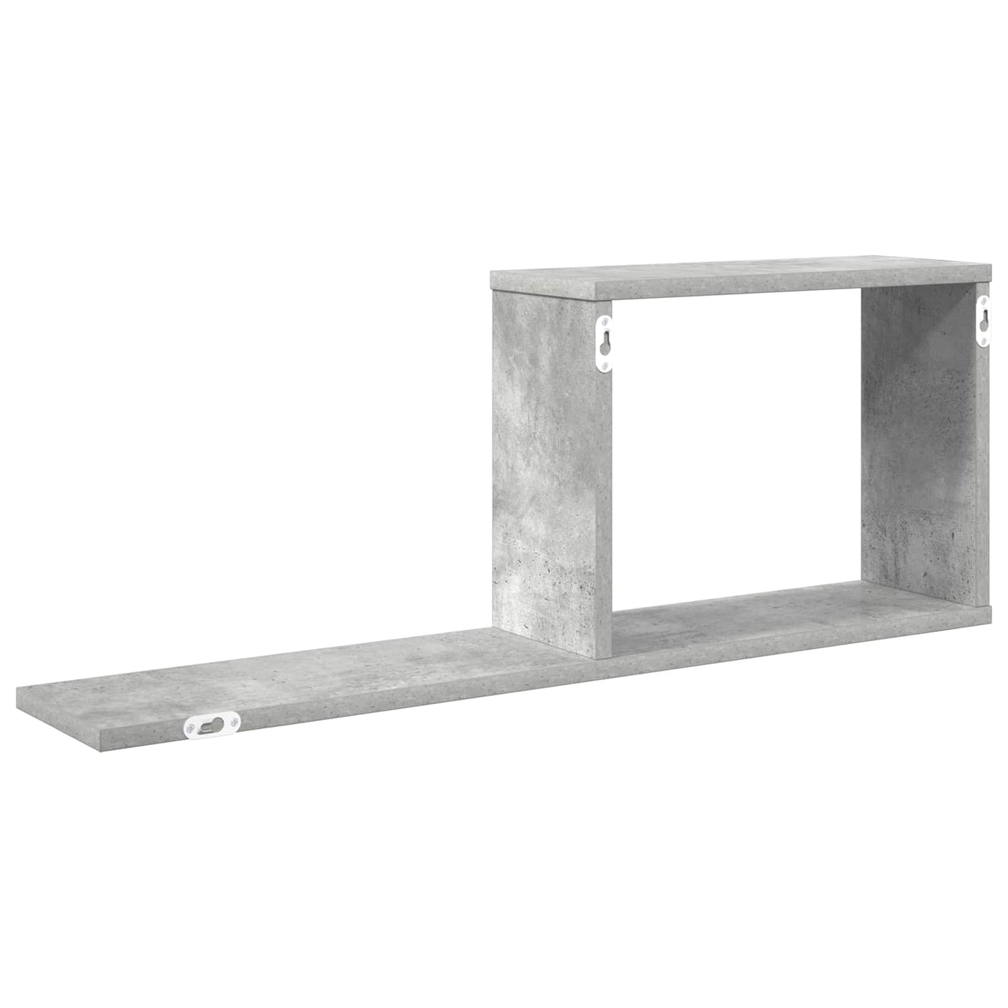 Lebegő polcok 2 pcs Betonszürke 80 x 15 x 30 cm Szerelt Fa