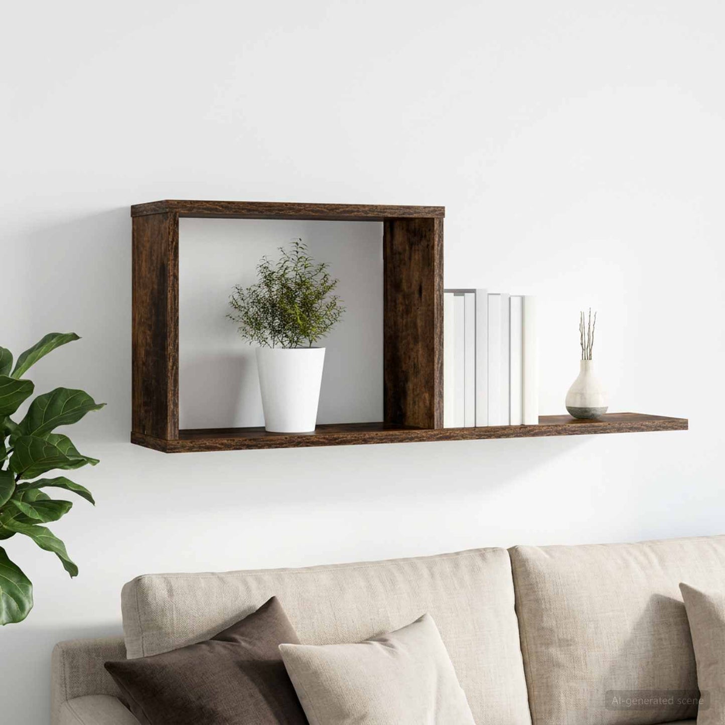 Lebegő polcok Füstös Tölgy 80 x 15 x 30 cm Szerelt Fa