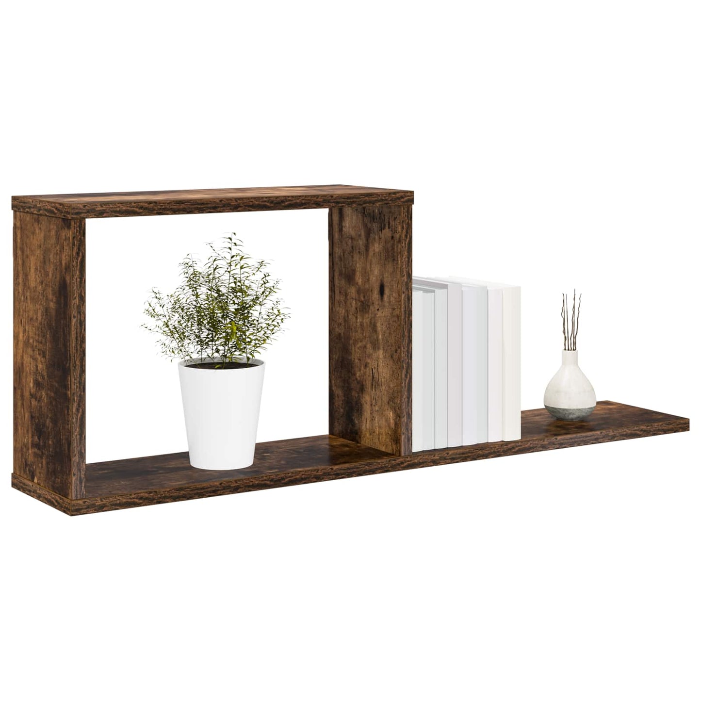 Lebegő polcok 2 pcs Füstös Tölgy 80 x 15 x 30 cm Szerelt Fa