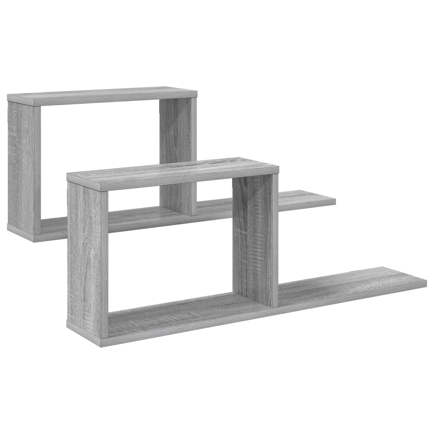 Lebegő polcok 2 pcs Szürke Sonoma 80 x 15 x 30 cm Szerelt Fa