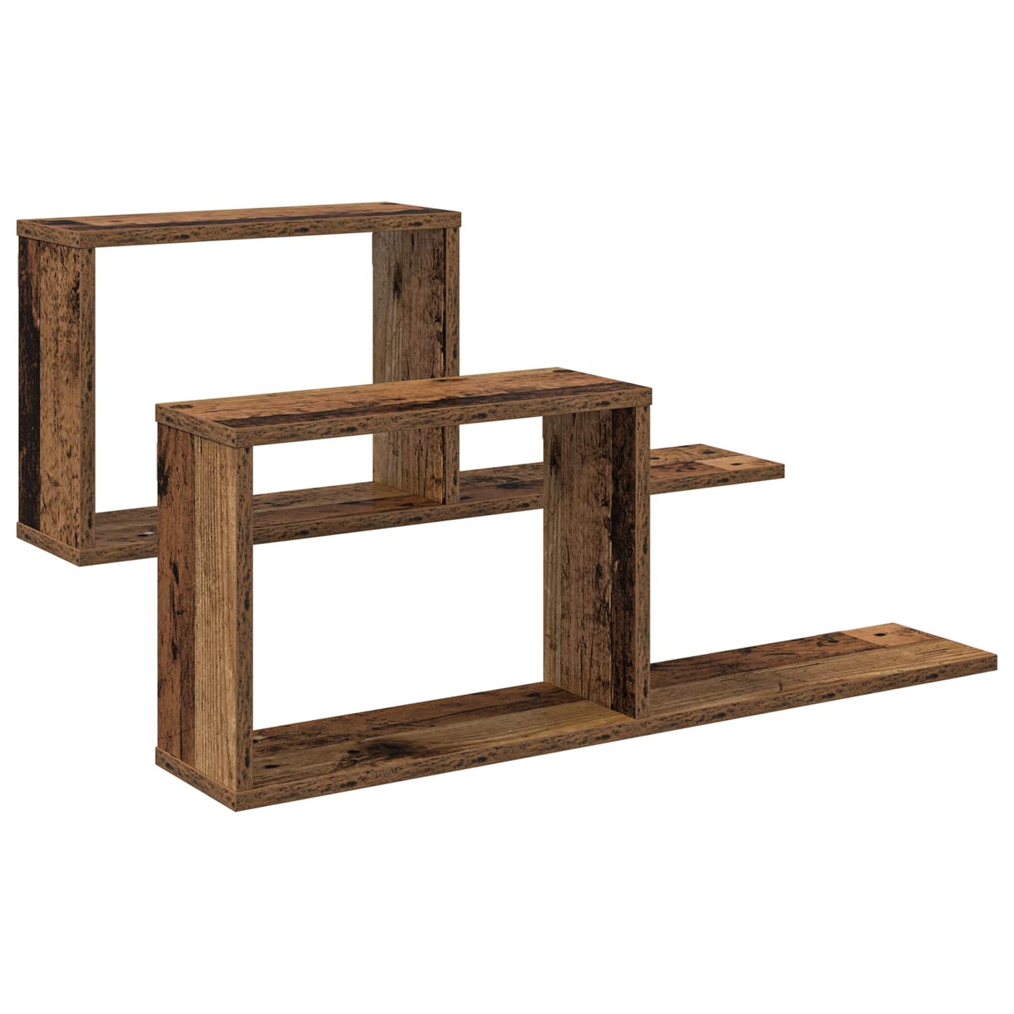 Lebegő polcok 2 pcs Antik Fa 80 x 15 x 30 cm Szerelt Fa