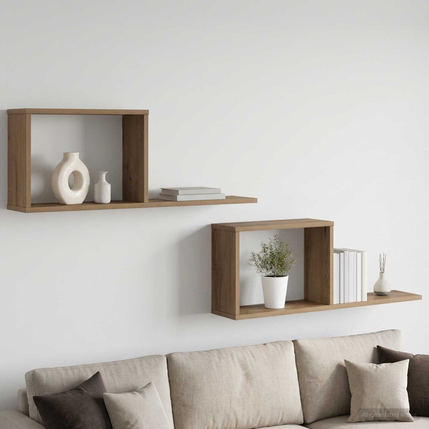 Lebegő polcok 2 pcs Kézműves Tölgy 80 x 15 x 30 cm Szerelt Fa