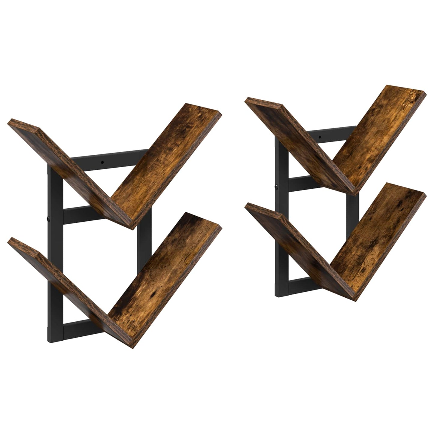 Falra Szerelhető Polc 2 pcs Füstös Tölgy 43 x 15 x 47 cm