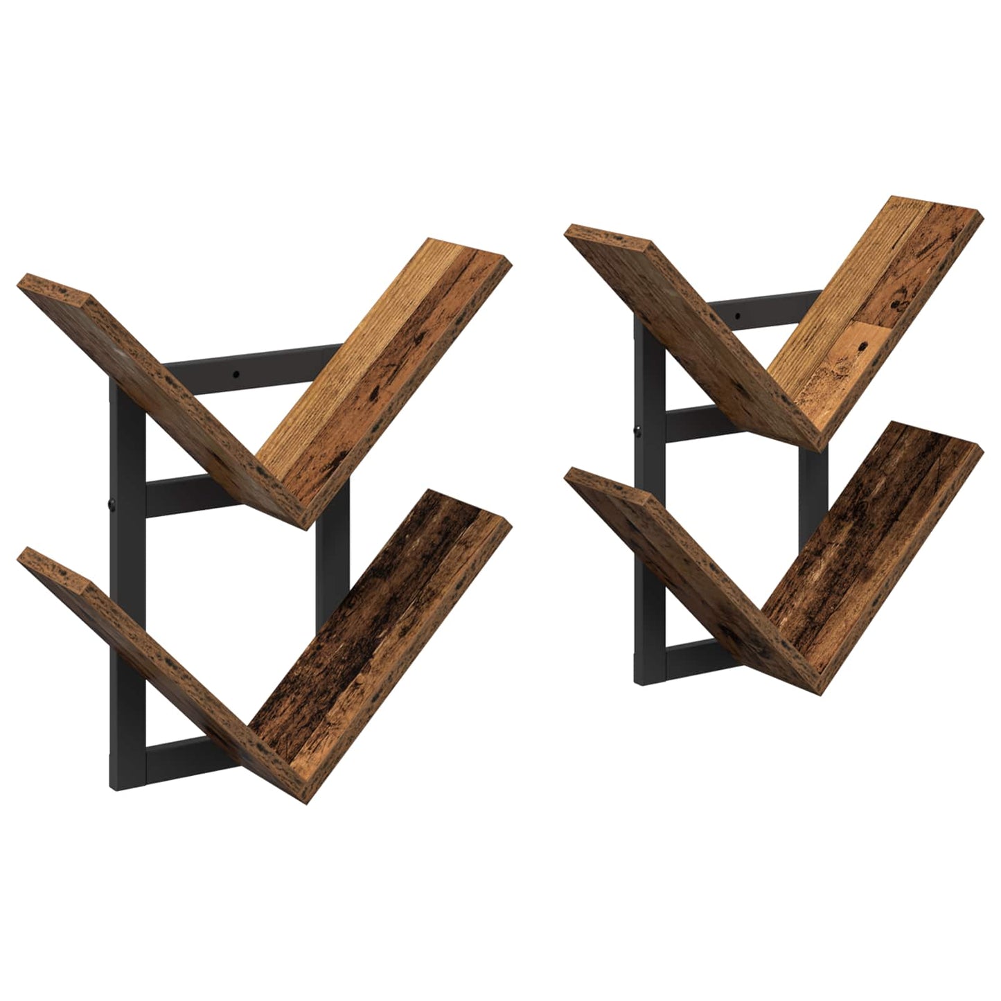 Falra Szerelhető Polc 2 pcs Antik Fa 43 x 15 x 47 cm Szerelt Fa