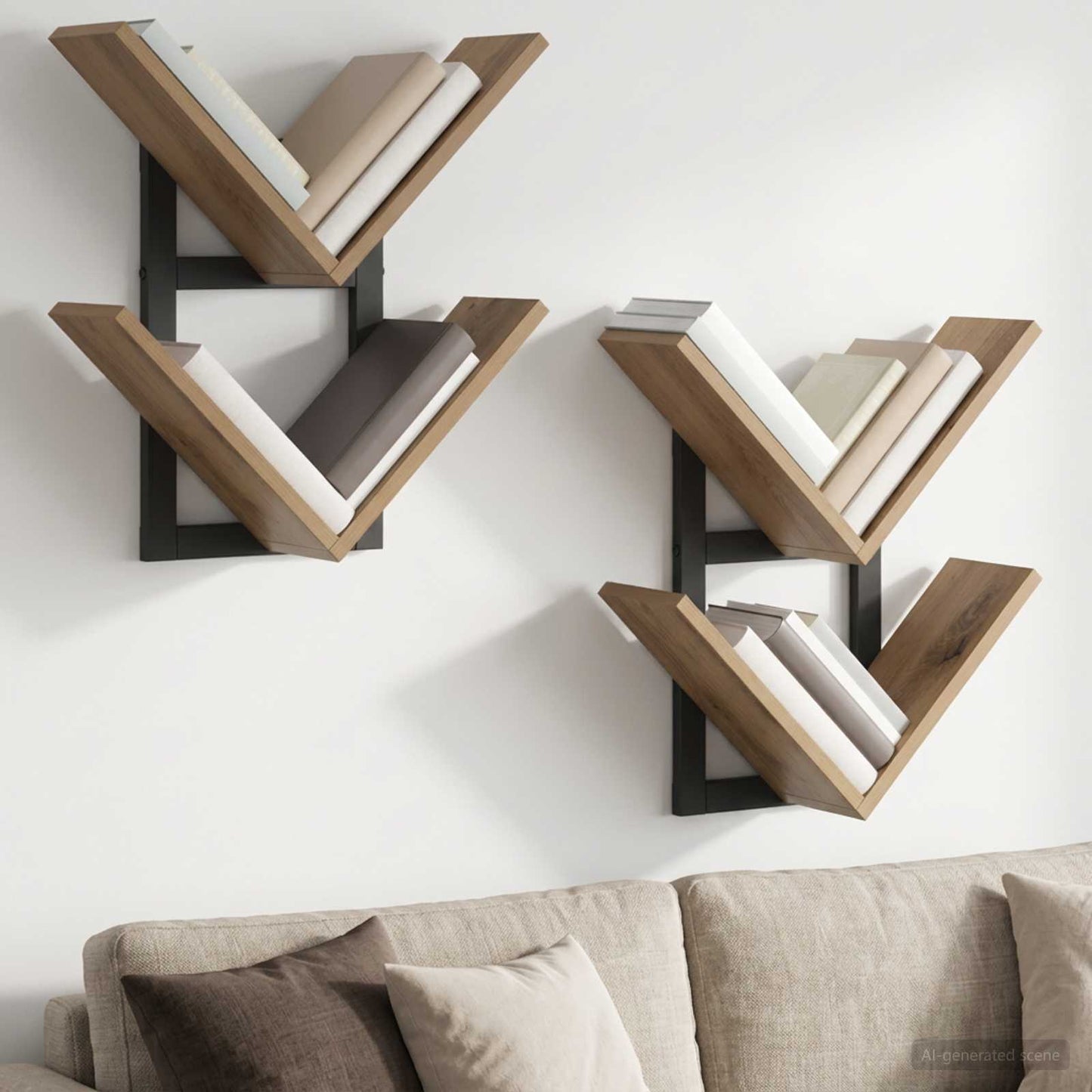 Falra Szerelhető Polc 2 pcs Kézműves Tölgy 43 x 15 x 47 cm