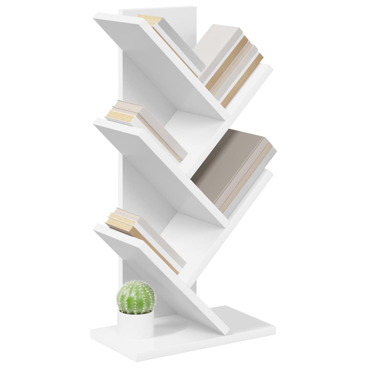 Fás könyvespolc 4-tiers 30 x 18 x 60 cm Szerelt Fa Fehér