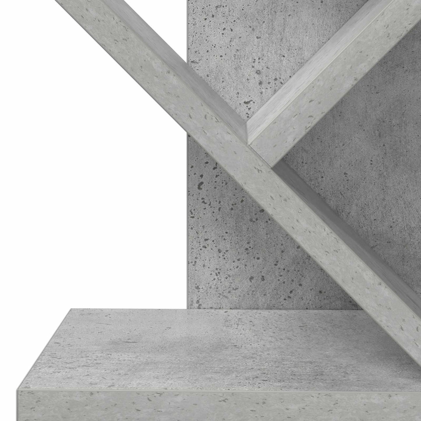 Fás Polc 6 Polcos 30 x 18 x 100 cm Szerelt Fa Betonszürke