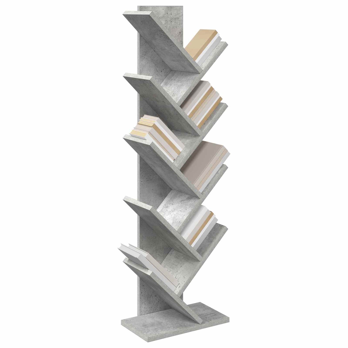 Fás Polc 6 Polcos 30 x 18 x 100 cm Szerelt Fa Betonszürke