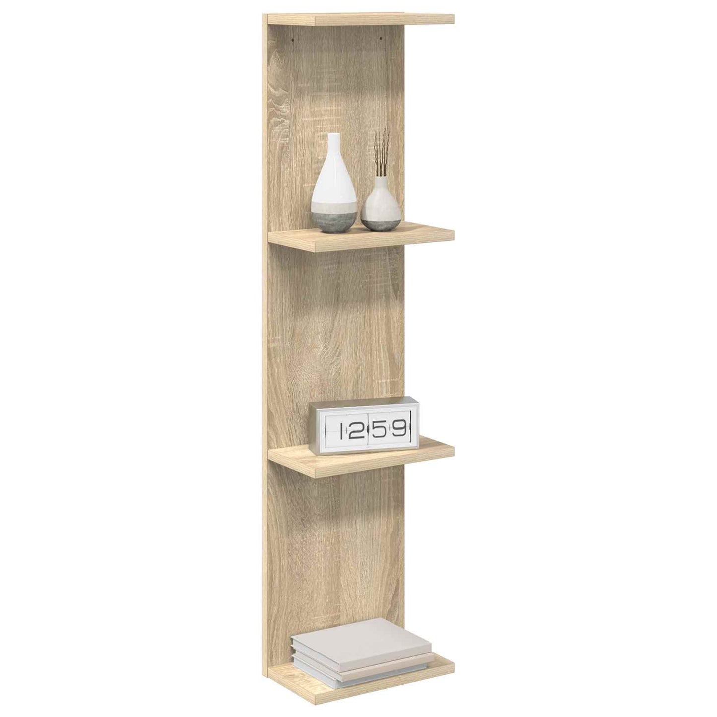Falpolc 2 pcs Sonoma Tölgy 25 x 15 x 100 cm Szerelt Fa