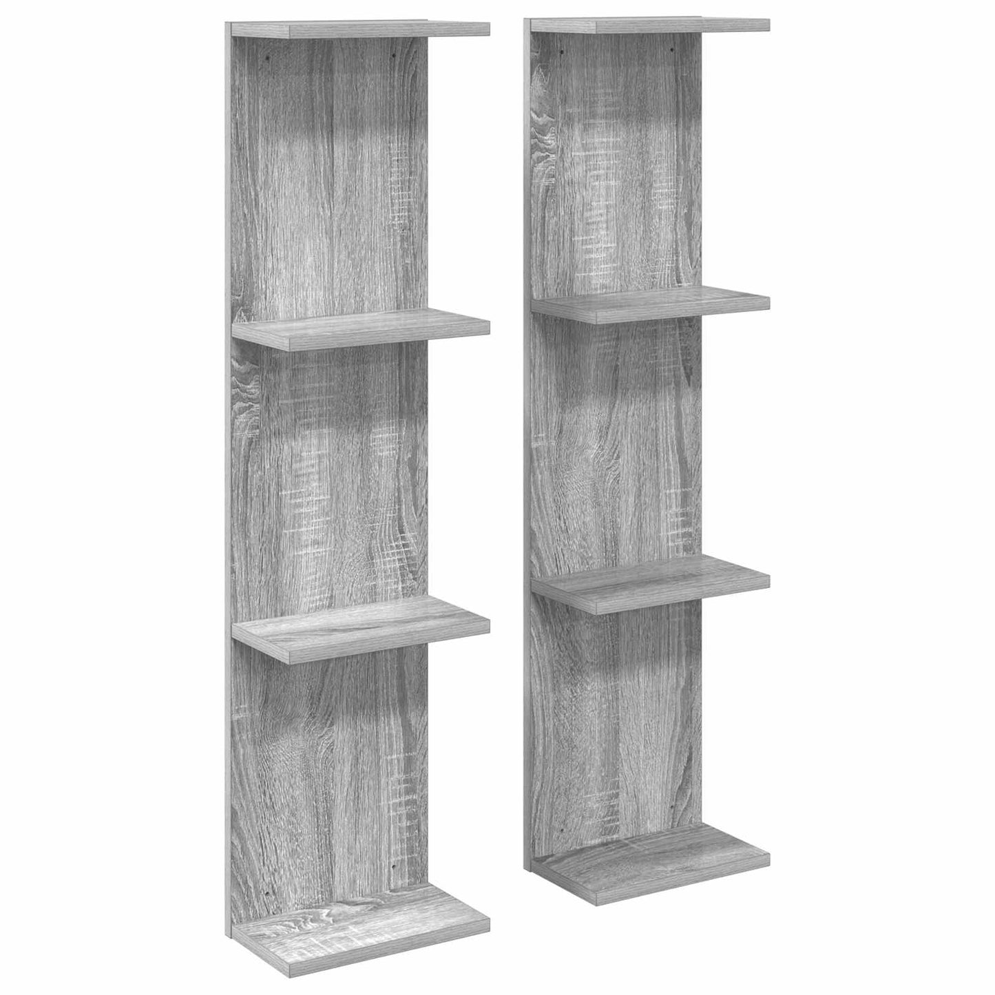 Falpolc 2 pcs Szürke Sonoma 25 x 15 x 100 cm Szerelt Fa