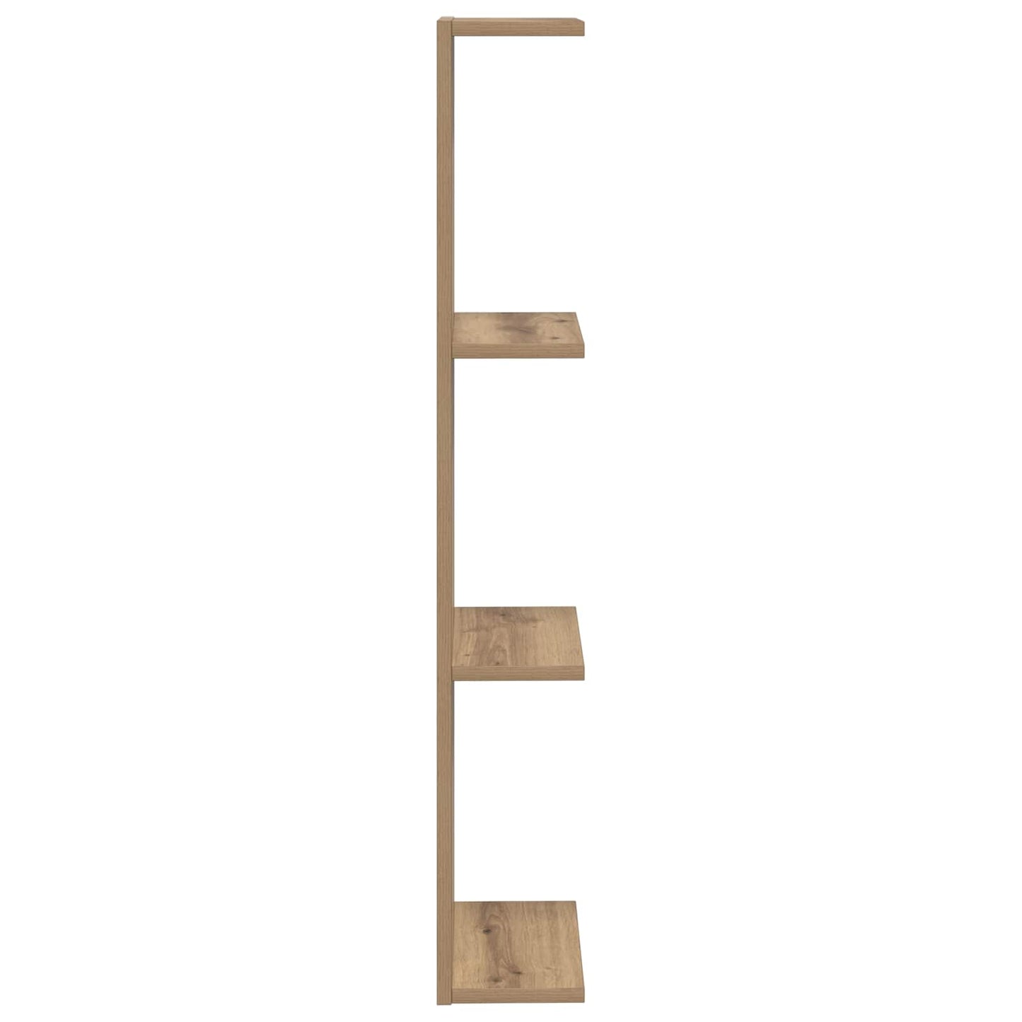 Falpolc 2 pcs Kézműves Tölgy 25 x 15 x 100 cm Szerelt Fa