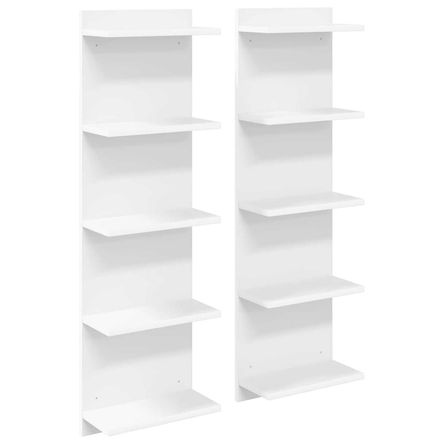 Falpolc 2 pcs Fehér 30 x 15 x 100 cm Szerelt Fa