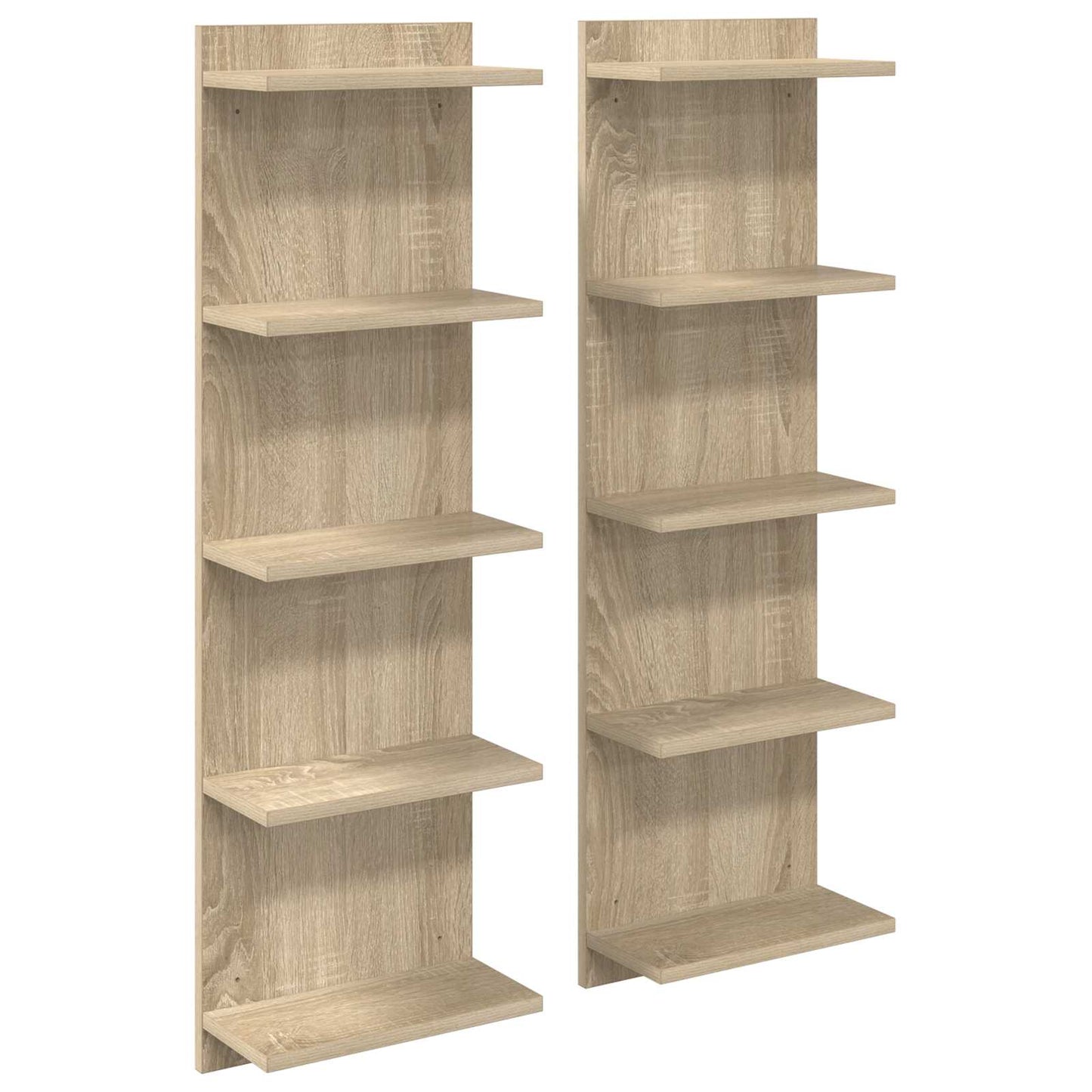 Falpolc 2 pcs Sonoma Tölgy 30 x 15 x 100 cm Szerelt Fa