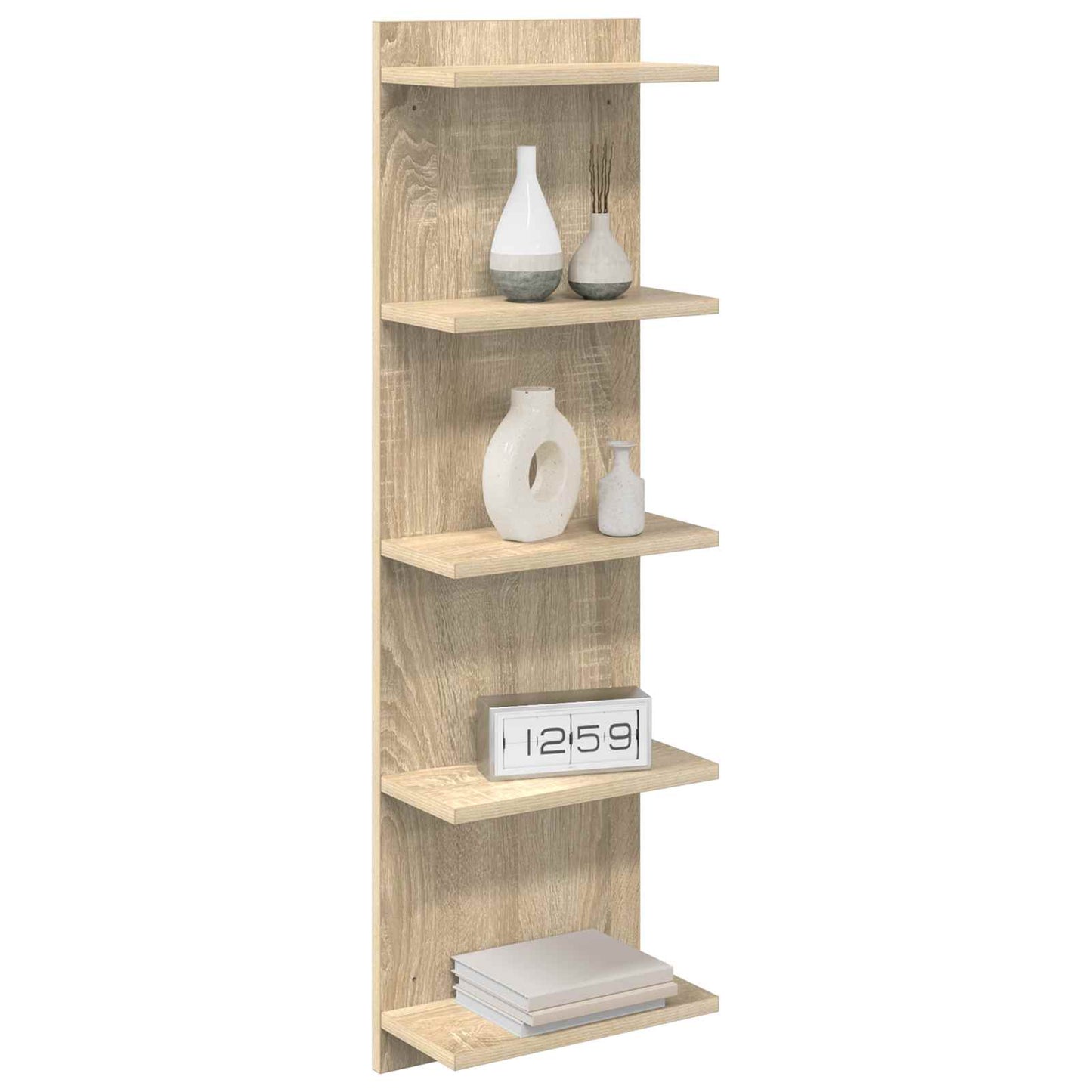 Falpolc 2 pcs Sonoma Tölgy 30 x 15 x 100 cm Szerelt Fa