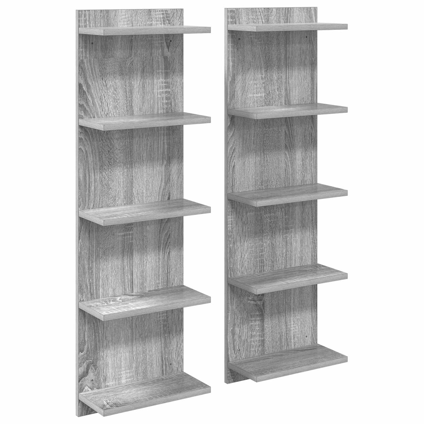 Falpolc 2 pcs Szürke Sonoma 30 x 15 x 100 cm Szerelt Fa