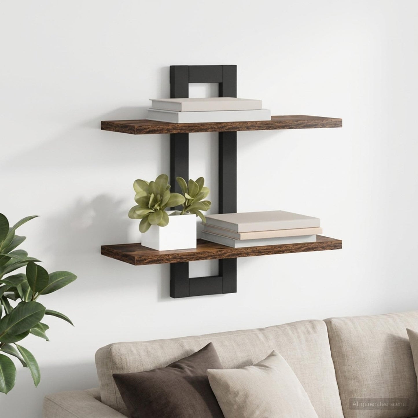 Lebegő polcok Füstös Tölgy 40 x 15 x 40 cm Szerelt Fa