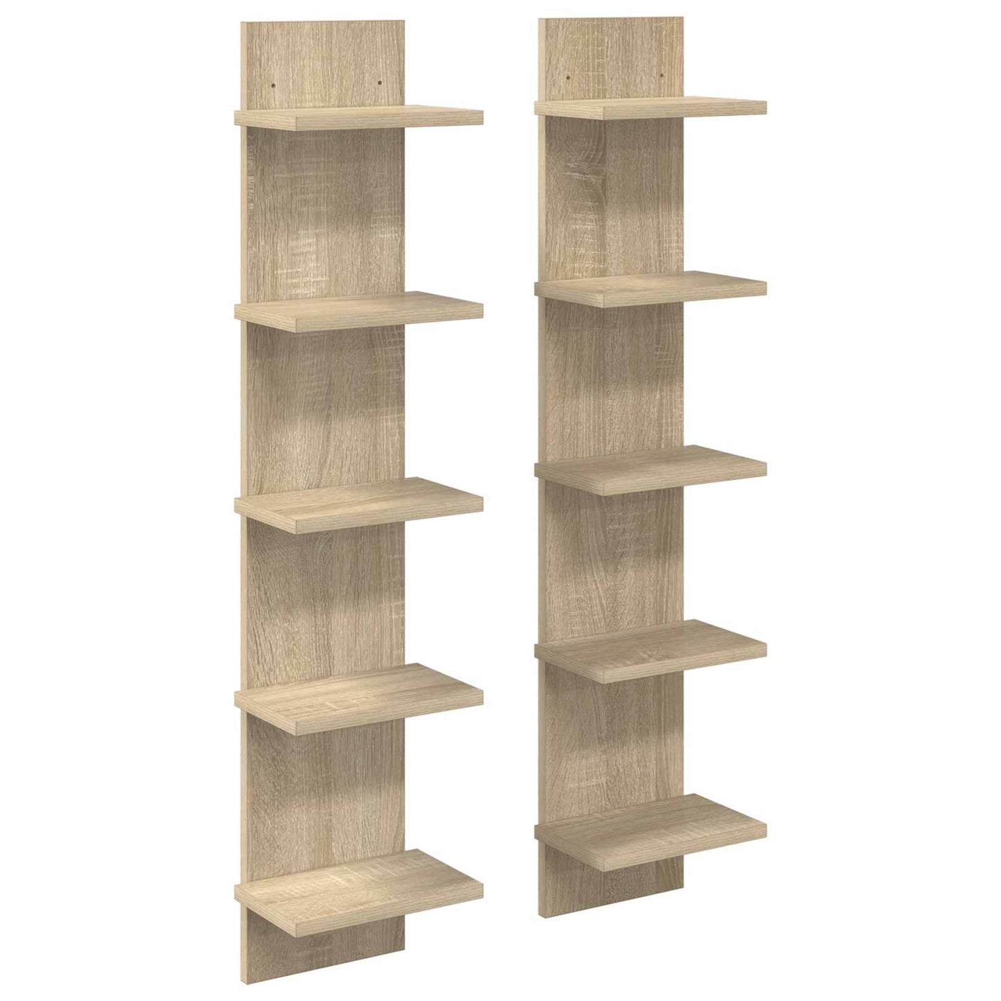 Falpolc 2 pcs Sonoma Tölgy 22 x 15 x 100 cm Szerelt Fa