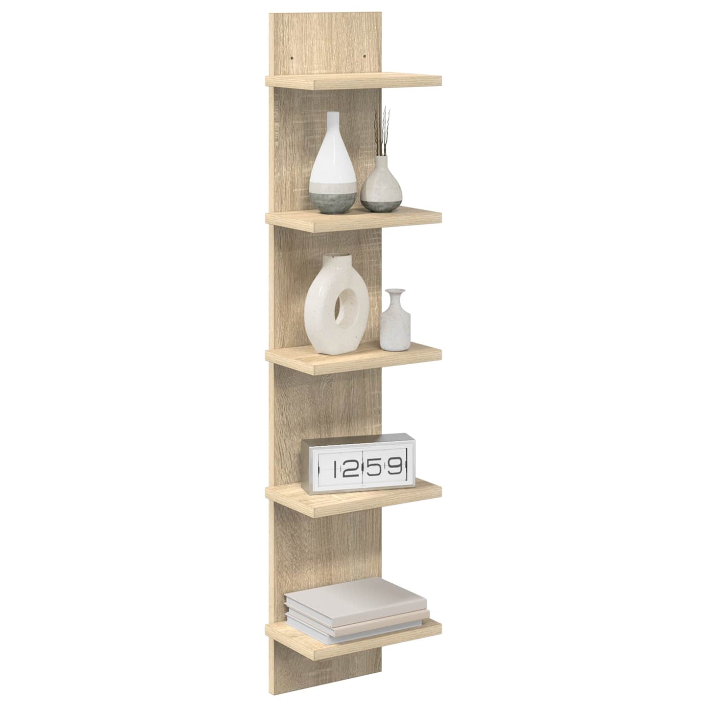 Falpolc 2 pcs Sonoma Tölgy 22 x 15 x 100 cm Szerelt Fa