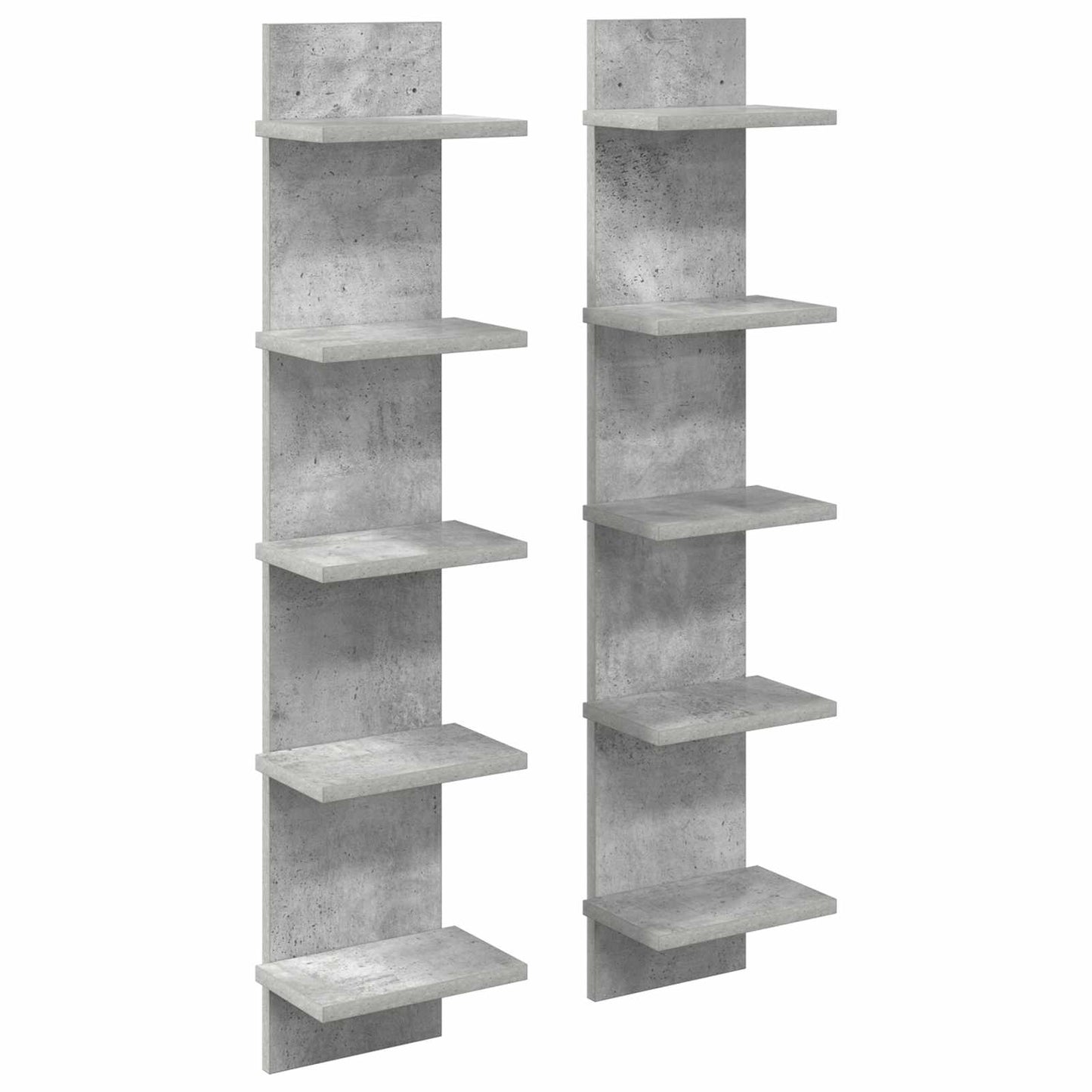 Falpolc 2 db Betonszürke 22 x 15 x 100 cm Szerelt Fa