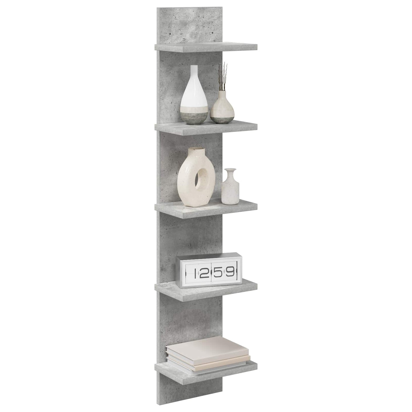 Falpolc 2 db Betonszürke 22 x 15 x 100 cm Szerelt Fa