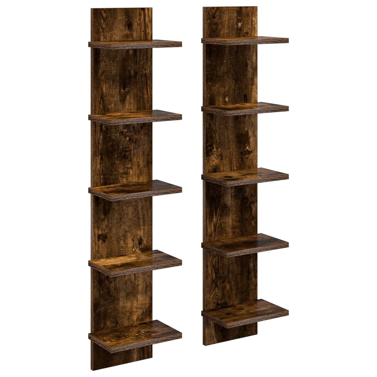 Falpolc 2 pcs Füstös Tölgy 22 x 15 x 100 cm Szerelt Fa