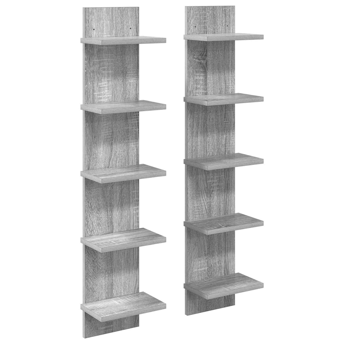 Falpolc 2 db Szürke Sonoma 22 x 15 x 100 cm Szerelt Fa
