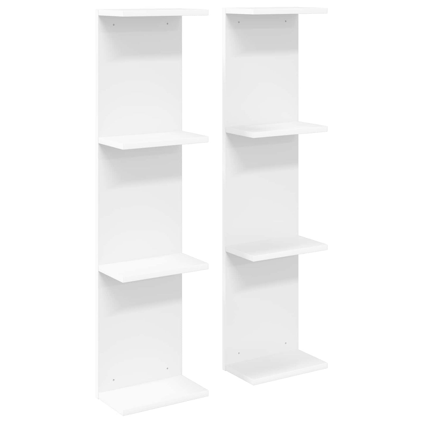 Falpolc 2 pcs Fehér 22 x 15 x 100 cm Szerelt Fa