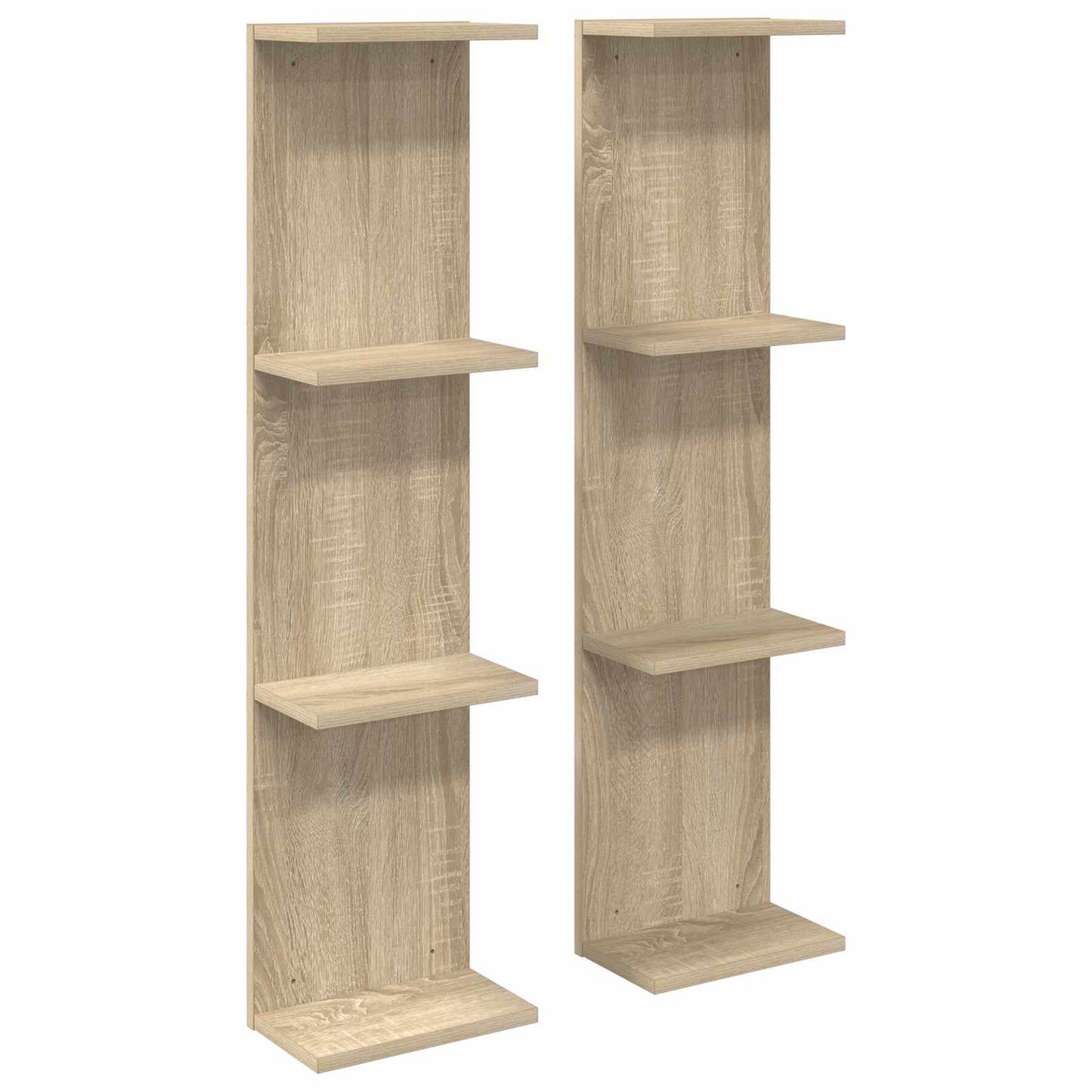 Falpolc 2 pcs Sonoma Tölgy 22 x 15 x 100 cm Szerelt Fa