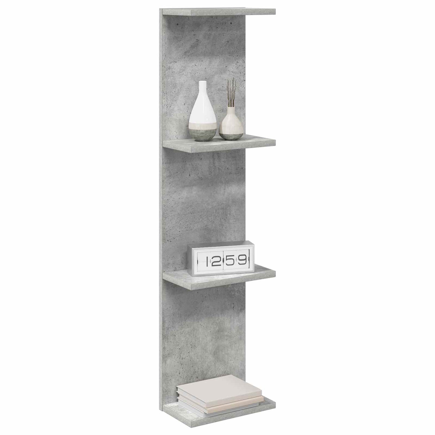 Falpolc 2 pcs Betonszürke 22 x 15 x 100 cm Szerelt Fa