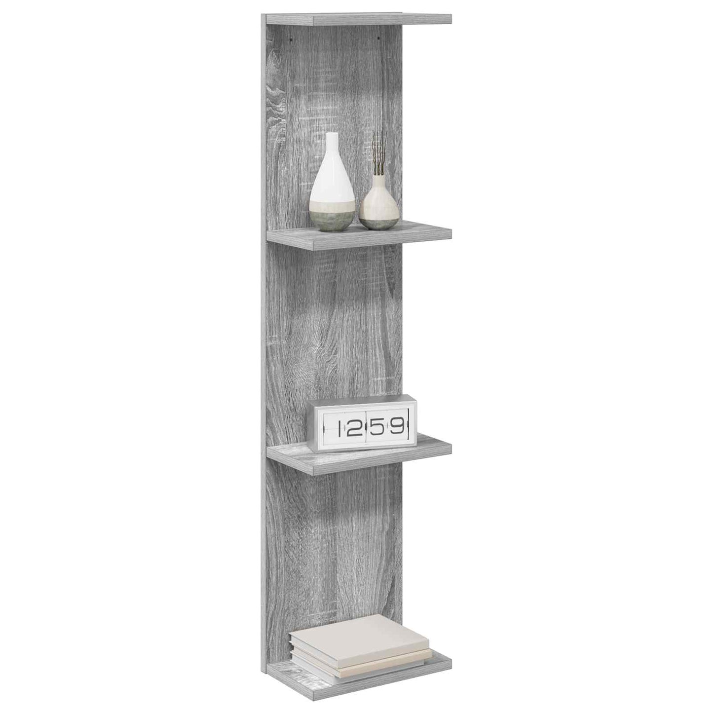 Falpolc 2 pcs Szürke Sonoma 22 x 15 x 100 cm Szerelt Fa