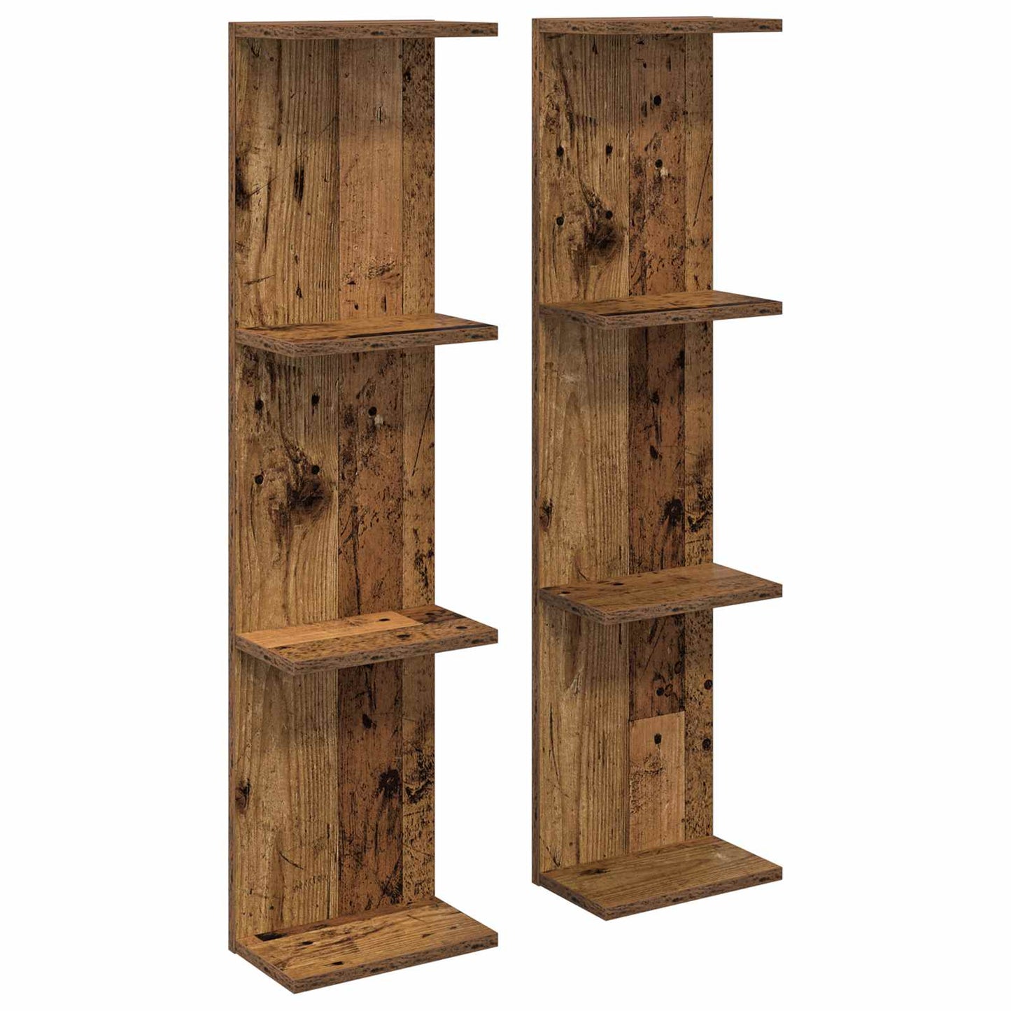 Falpolc 2 pcs Antik Fa 22 x 15 x 100 cm Szerelt Fa