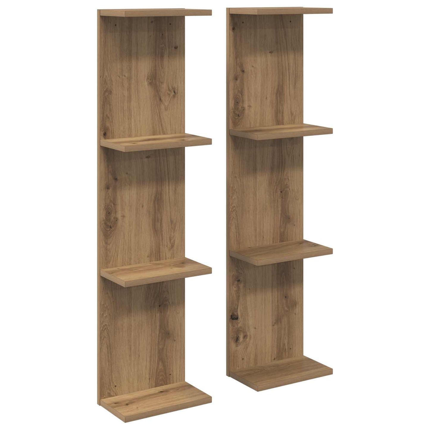 Falpolc 2 pcs Kézműves Tölgy 22 x 15 x 100 cm Szerelt Fa