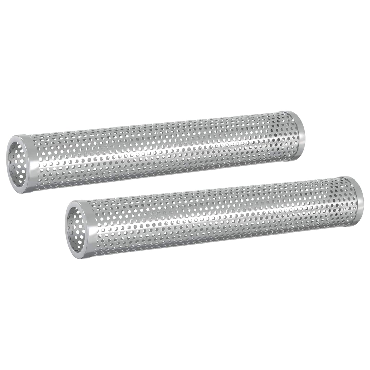 Füstölő Cső 2 db Ø 5 x 30 cm Rozsdamentes acél 304 Ezüst
