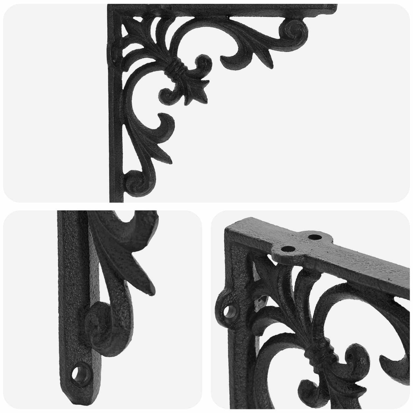 Fali polctartók 2 db Fekete 21.5 x 21.5 x 3.5 cm Acél