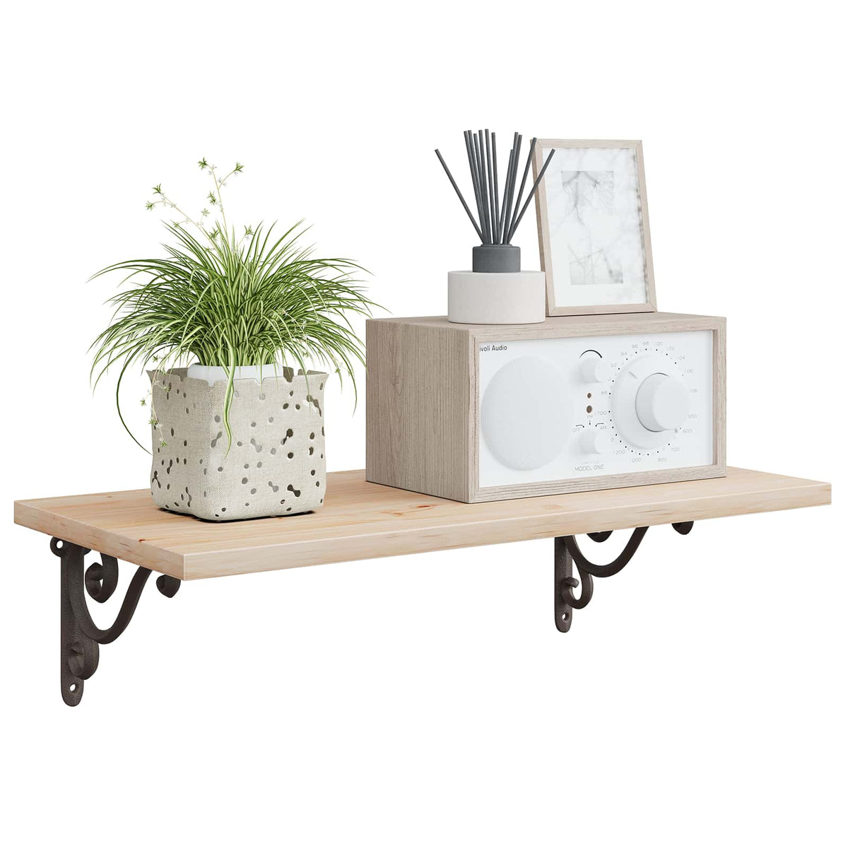 Fal polc tartók 2 db Antik Barna 12 x 14 x 3 cm Acél
