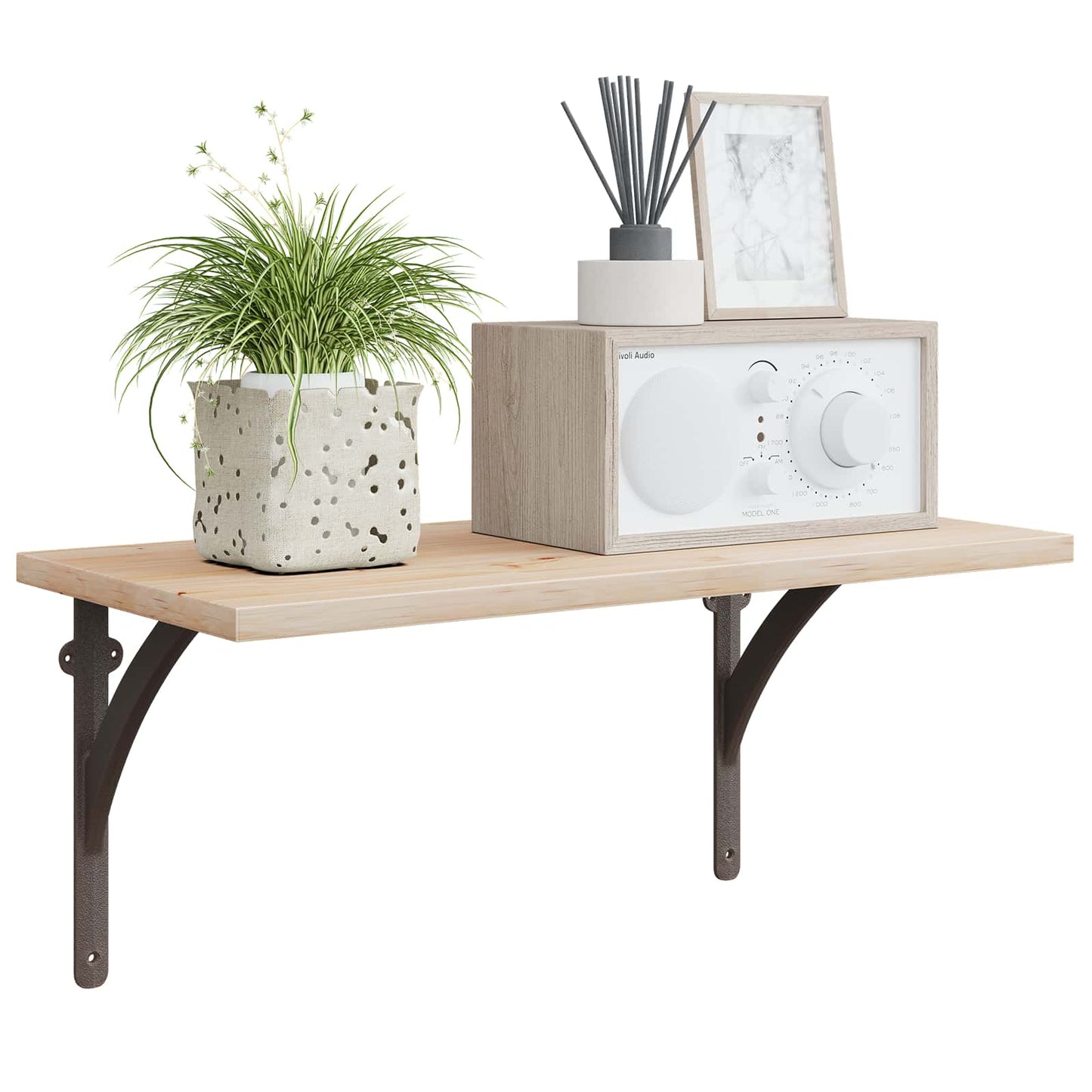 Fal polc tartók 2 db Antik Barna 10 x 10 x 3 cm Acél