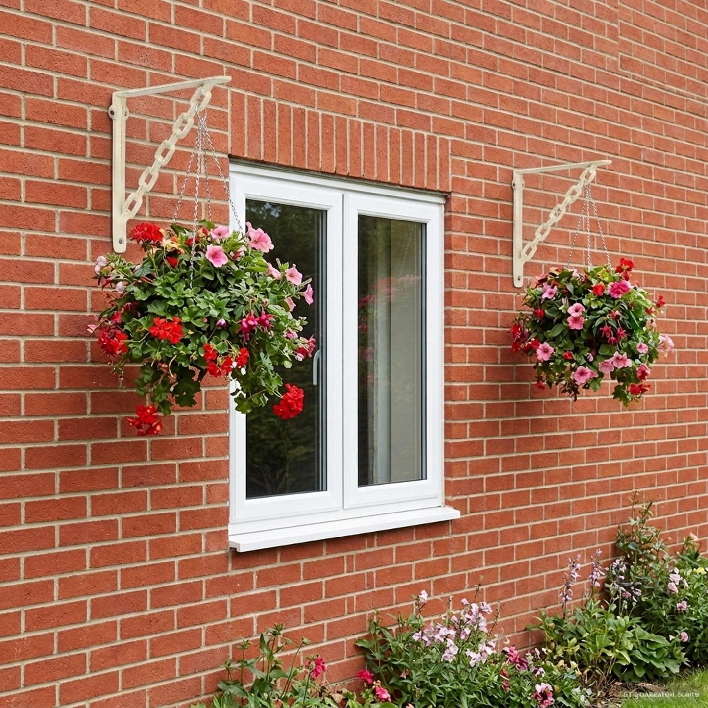 Fal polc tartók 2 db Antik fehér 21 x 21 x 3.5 cm Acél
