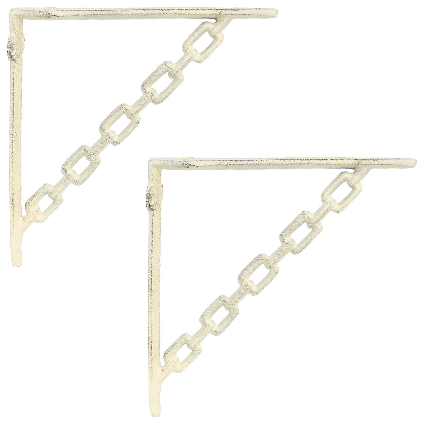 Fal polc tartók 2 db Antik fehér 21 x 21 x 3.5 cm Acél
