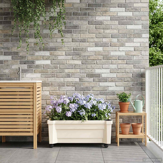 Calypso cserép kerekekkel Fehér 79 x 35 x 33 cm PP
