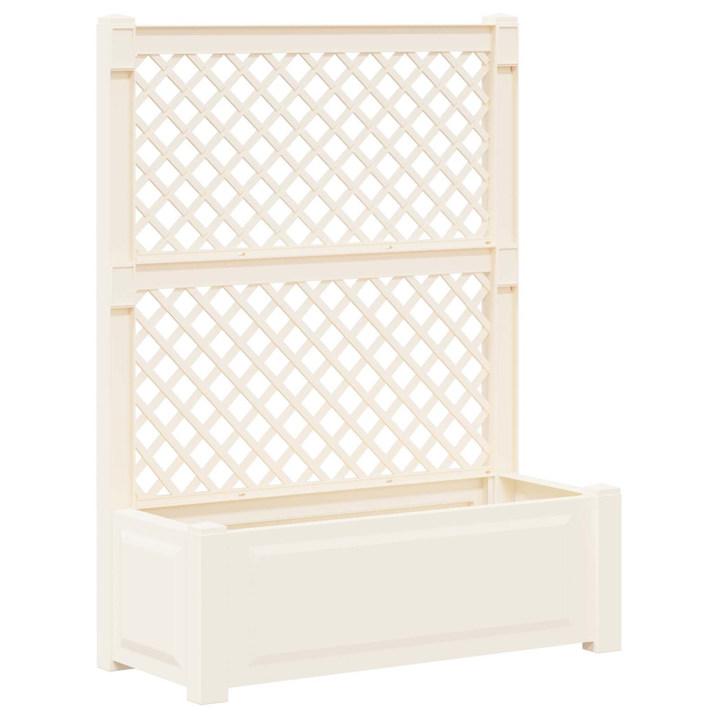 Nagy virágtartó trellissel 2 pcs Fehér 143 x 143 x 133,5 cm PP