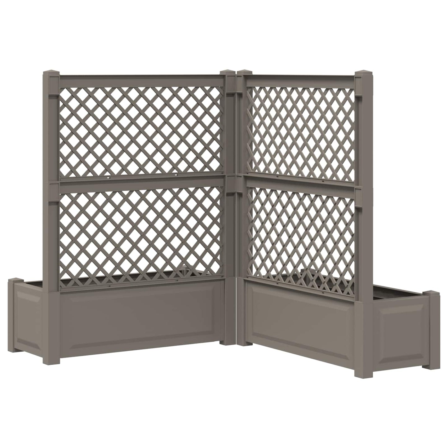 Nagy virágtartó trellissel 2 pcs Szürke 143 x 143 x 133,5 cm PP