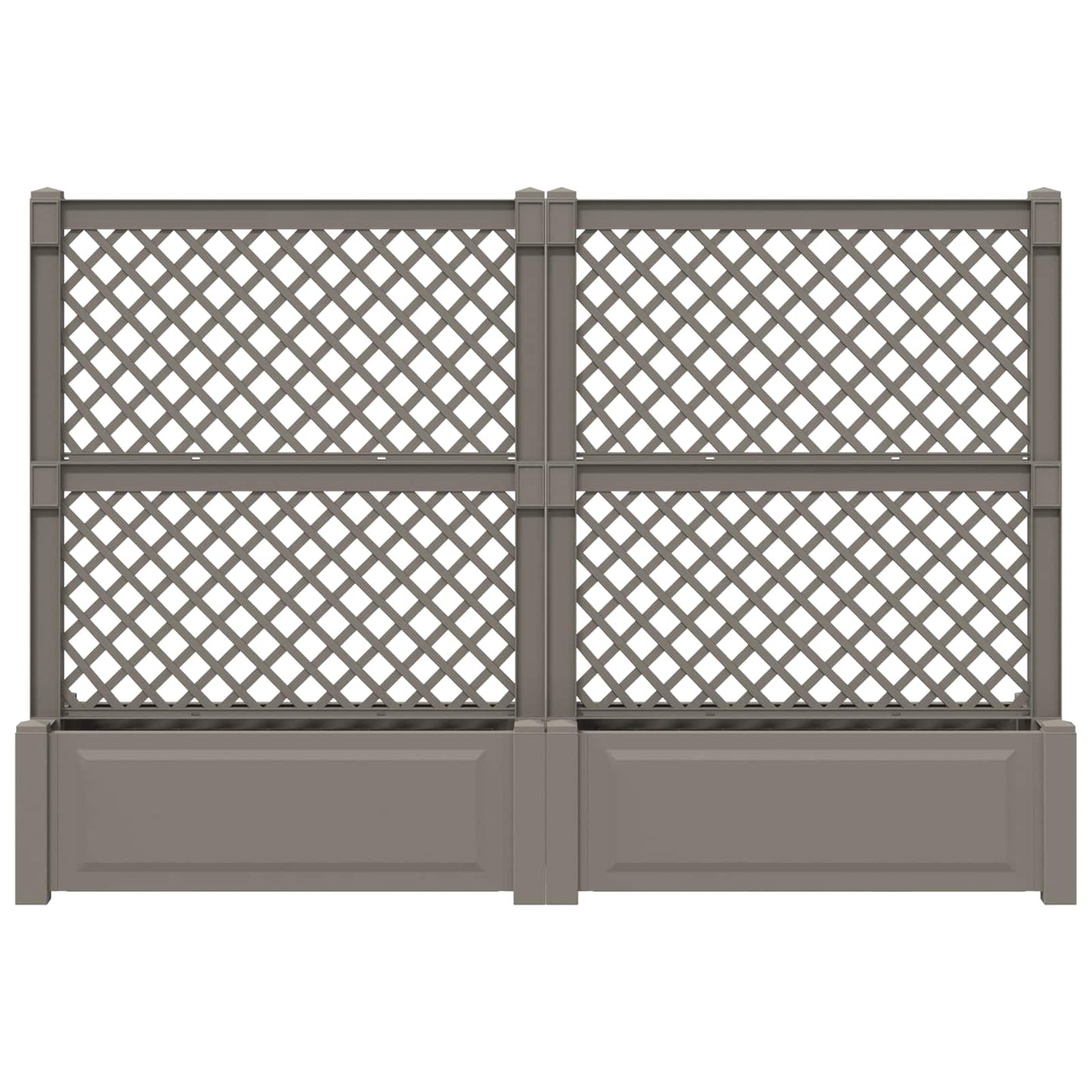 Nagy virágtartó trellisszel 2 pcs Szürke 200 x 43 x 133,5 cm PP