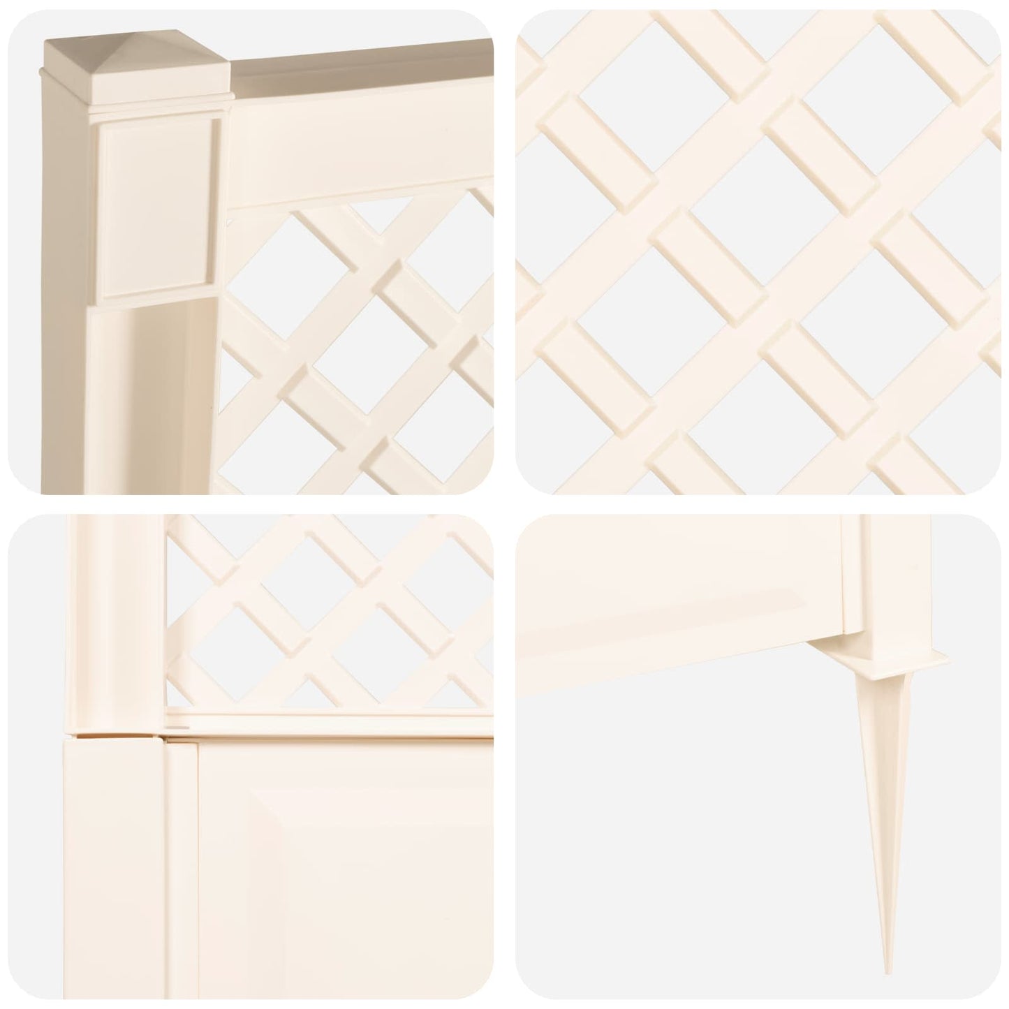 Trellis tüskével Fehér 99 x 6 x 165 cm PP